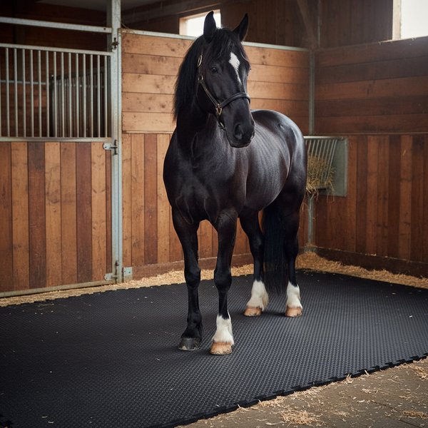 Heavy Duty Rubber Horse Stable Mat - 6ft x 4ft Premium Equestrian Flooring
