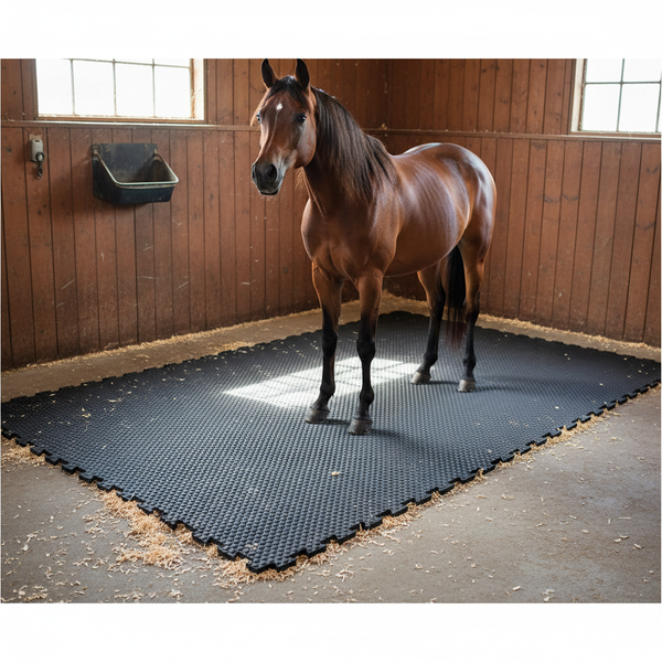 Heavy Duty Rubber Horse Stable Mat - 6ft x 4ft Premium Equestrian Flooring