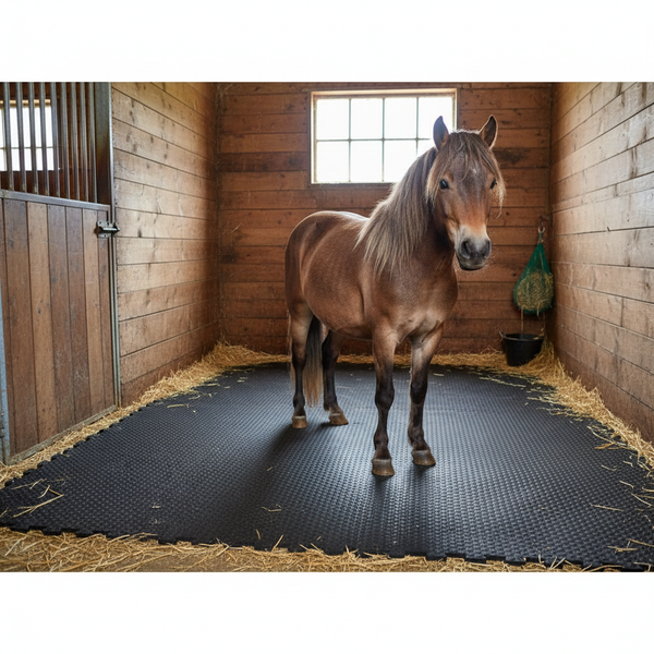 Heavy Duty Rubber Horse Stable Mat - 6ft x 4ft Premium Equestrian Flooring