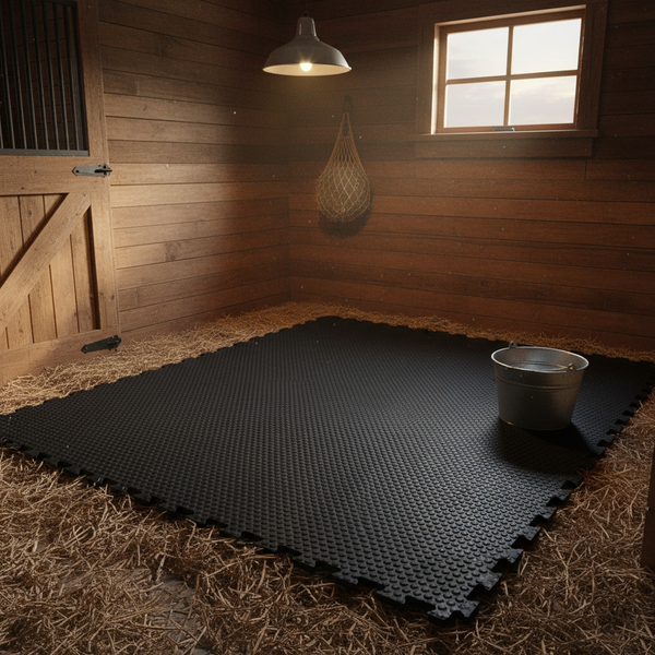 Heavy Duty Rubber Horse Stable Mat - 6ft x 4ft Premium Equestrian Flooring