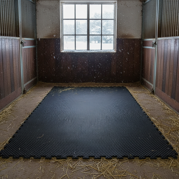 Heavy Duty Rubber Horse Stable Mat - 6ft x 4ft Premium Equestrian Flooring