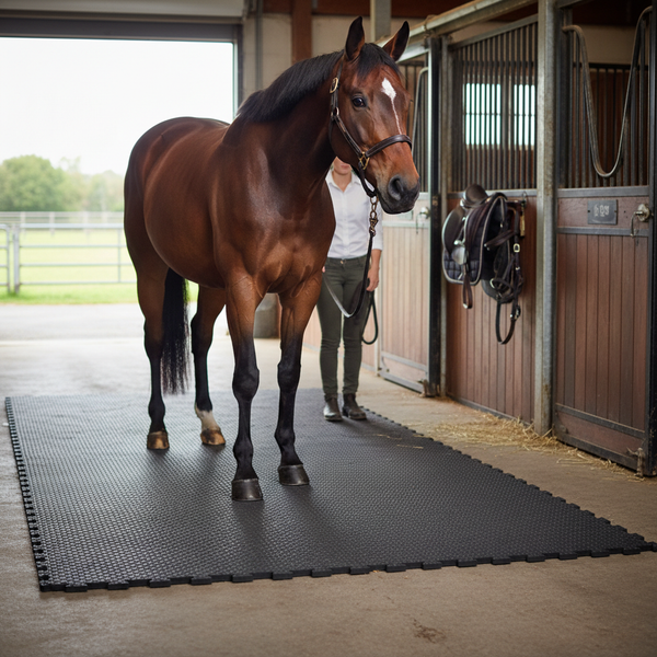 Heavy Duty Rubber Horse Stable Mat - 6ft x 4ft Premium Equestrian Flooring