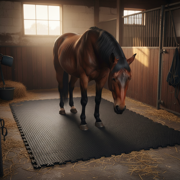 Heavy Duty Rubber Horse Stable Mat - 6ft x 4ft Premium Equestrian Flooring