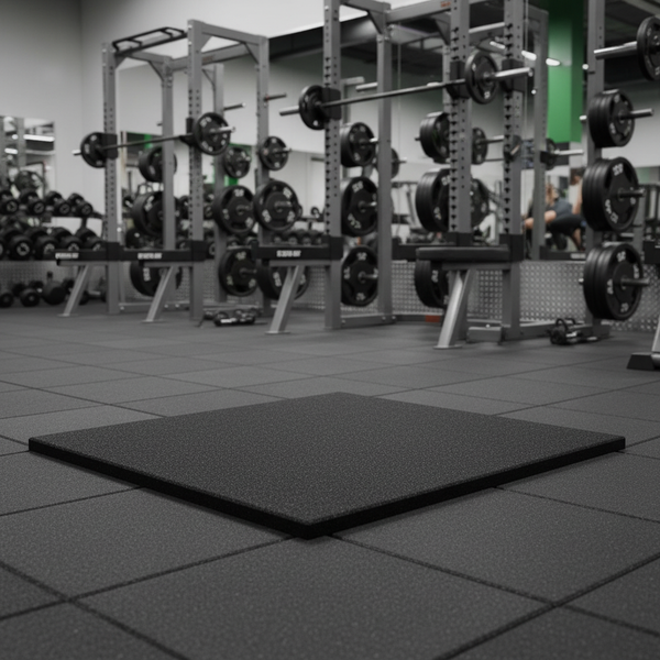 MatPro 30mm Heavy Duty Rubber Gym Floor Tile installed in commercial gym