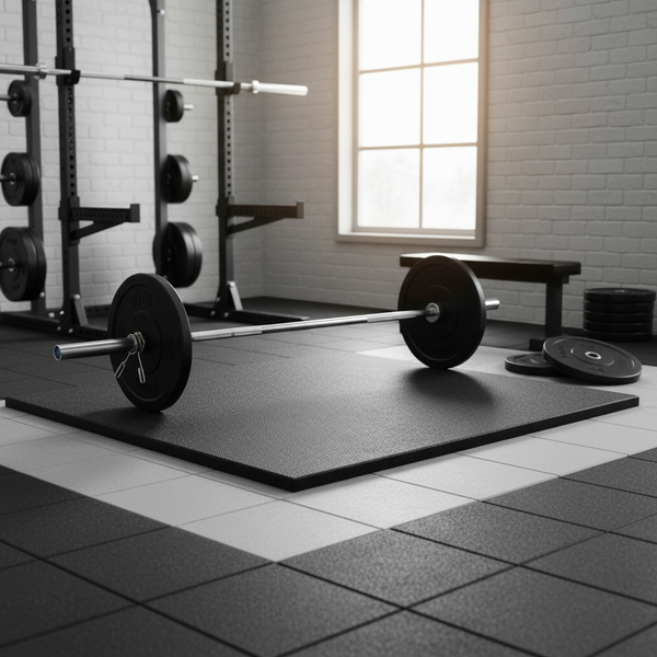 MatPro 30mm Heavy Duty Rubber Gym Floor Tile in home gym setting