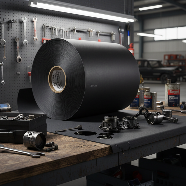 Nitrile Rubber Sheet Protecting Workbench from Oil - Automotive Garage UK