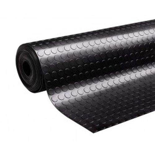 Non-Slip Heavy Duty Rubber Flooring Rolls with Studded Dot Penny Pattern for Maximum Safety