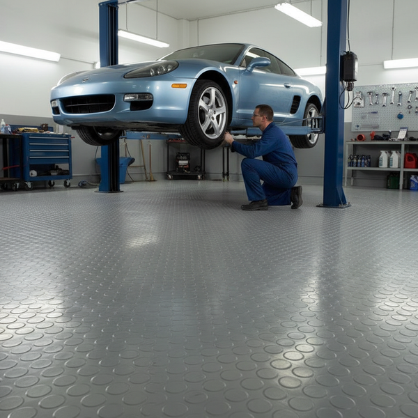 Oil Resistant Rubber Flooring Heavy Duty Studded Matting R11 Non-Slip Industrial - industrial mat UK - product hero shot showing full dimensions