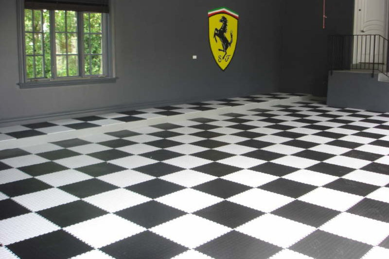 Heavy Duty Commercial Grade PVC Chequer Floor Tiles Pack of 4