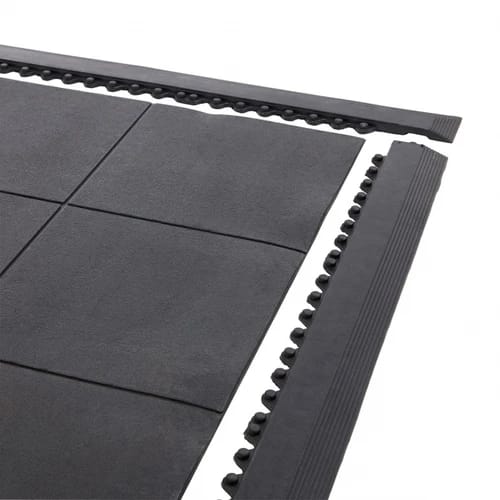 Anti-Slip Industrial Rubber Mat Tile with Drainage Holes for Enhanced Safety