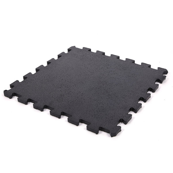 17mm solid rubber gym mat 50cm x 50cm black interlocking tile