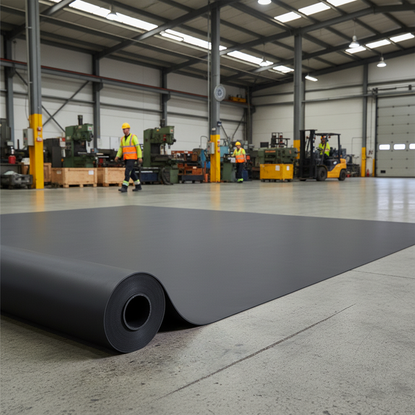 1m x 2m Rubber Sheet Industrial Floor Protection - Factory Warehouse UK