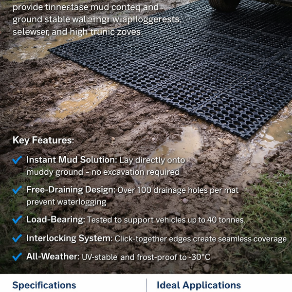 grass mat in use - Mud Control Rubber Grass Mat application UK
