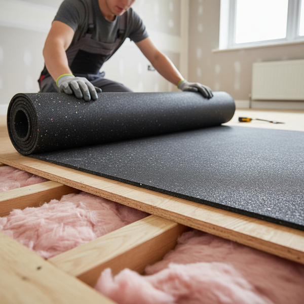 Acoustic Rubber Underlay UK 6mm Soundproofing Mat Impact Noise Reduction Free De - soundproofing UK - product hero shot showing full dimensions