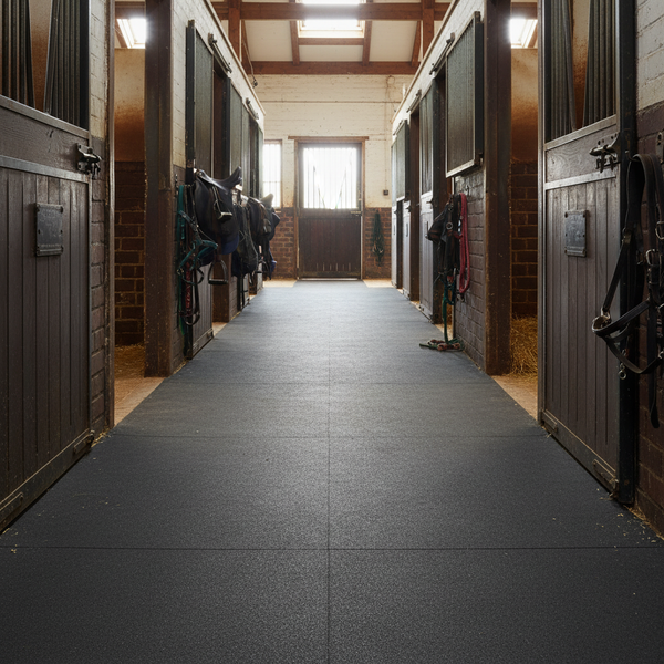 StableFlex Stable Walkway Tiles 1m x 1m 20mm Thick Rubber Horse Mat