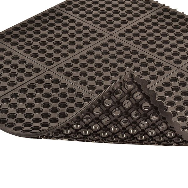 Premium Non-Slip Heavy Duty Rubber Link Mats with Drainage Holes