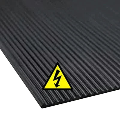 Fine Ribbed Black Rubber Matting for Versatile Indoor and Outdoor Use
