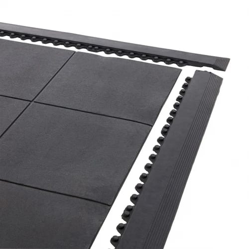 Premium Black Rubber Interlocking Gym Mats – Heavy-Duty, Non-Slip, Shock-Absorbing Flooring for Home & Commercial Gyms
