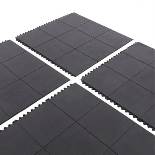 Rubber Gym Mats 16mm 90x90cm Interlocking Shock Absorbing Home Gym Flooring - gym flooring UK - product hero shot showing full dimensions