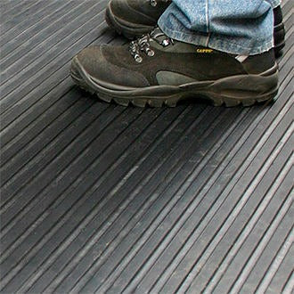 industrial mat texture close-up - Broad Rib Black Rubber Matting UK