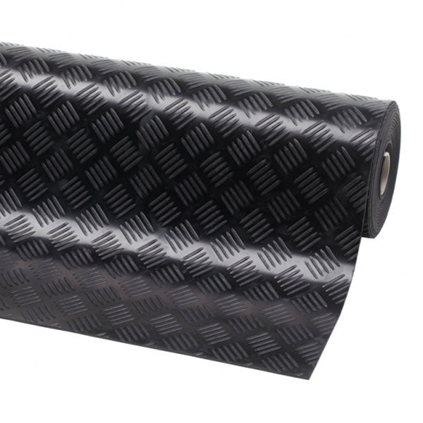 Checker Plate Rubber Matting - Durable and Slip-Resistant Flooring - industrial mat UK - product hero shot showing full dimensions