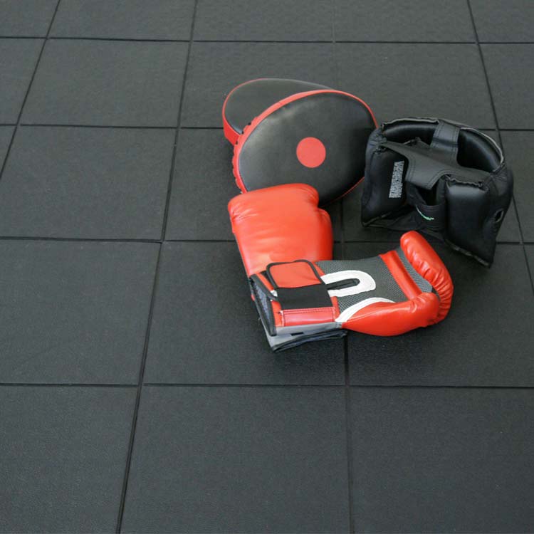 Premium Black Rubber Interlocking Gym Mats – Heavy-Duty, Non-Slip, Shock-Absorbing Flooring for Home & Commercial Gyms