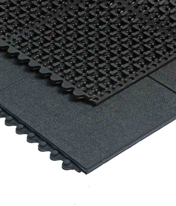 Premium Interlocking Black Rubber Gym Mats