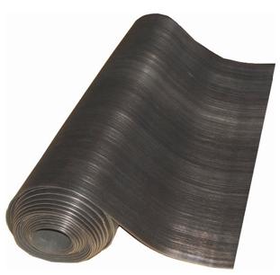 Black Work Surface Rubber Mat Linear Metre - industrial mat UK - product hero shot showing full dimensions