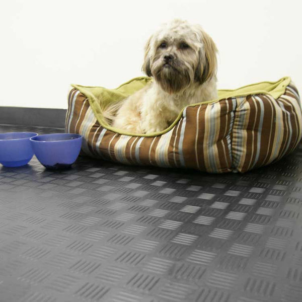 Checker Plate Rubber Kennel Flooring for Pet Areas - Image 1 - Rubber Matting Direct UK