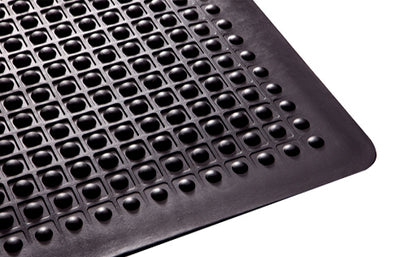 Comfort Rubber Anti-Fatigue Mat in Black Ergonomic Support for Workspaces