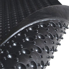 Comfort Rubber Anti-Fatigue Mat in Black Ergonomic Support for Workspaces