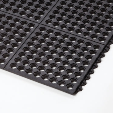 Premium Non-Slip Heavy Duty Rubber Link Mats with Drainage Holes