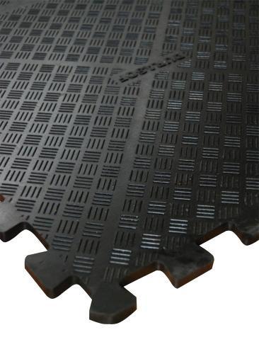 Free Weights Gym Mats Solid Rubber Interlocking Strength Training Flooring - gym flooring UK - product hero shot showing full dimensions