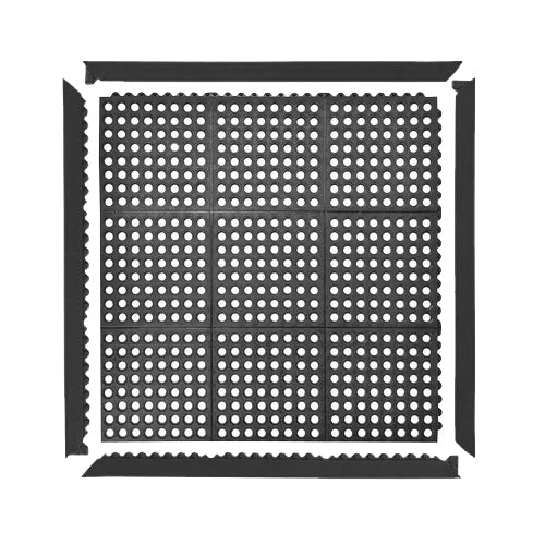 Black Antifatigue Tile With Drainage Holes