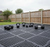 Rubber grass mats as outdoor gym flooring base - shock absorbing garden gym