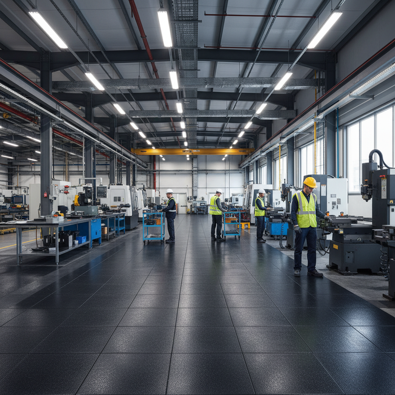 Factory Floor Rubber Sheet Industrial 3-20mm Commercial Heavy Duty - In Use