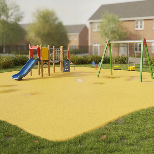 Mustard Yellow EPDM rubber surfacing school playground park EN1177