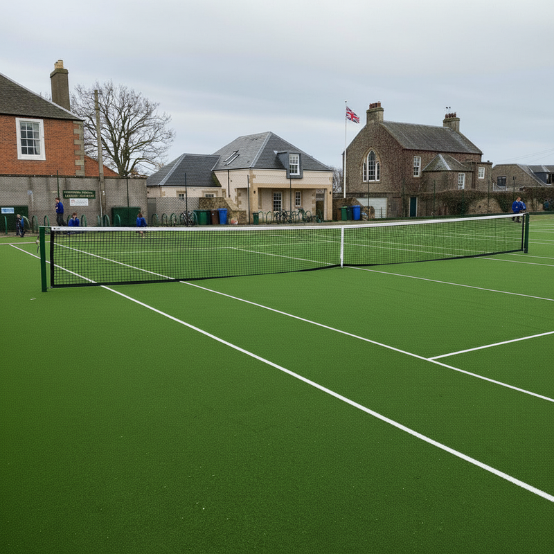 School tennis court artificial turf UK