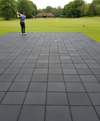 Rubber pavers at driving range tee area
