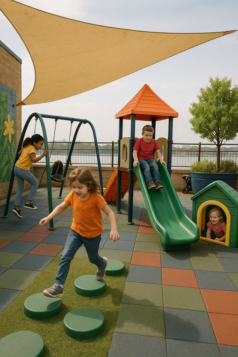 Interlocking Rubber Safety Tiles for Kids Play Areas