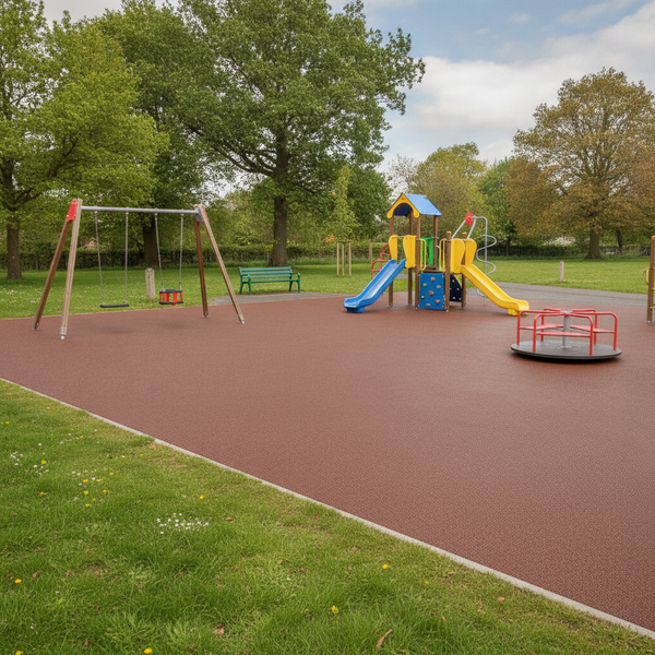 Dusky Brown EPDM rubber surfacing school playground park EN1177