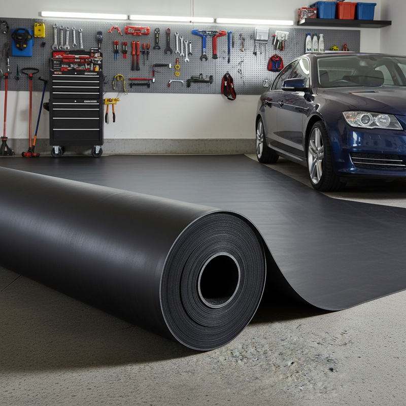 10m Rubber Sheet Roll Covering Double Garage Floor - Industrial UK