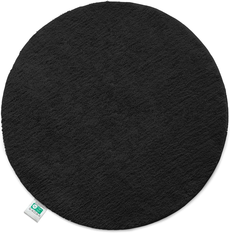 Sky Round Bath Mat, Black, 95 cm (Round) - Bath Mat for UK homes and businesses