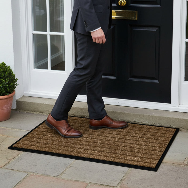 Brown Door Mat - in use at UK home entrance