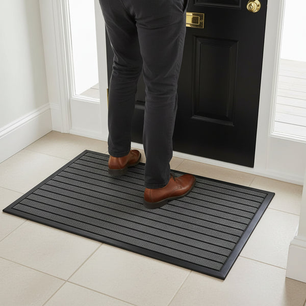 Grey Door Mat - in use at UK home entrance