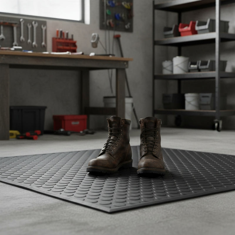 Coin rubber matting roll - garage workshop use