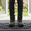 Rubber brick scraper mat at UK patio entrance