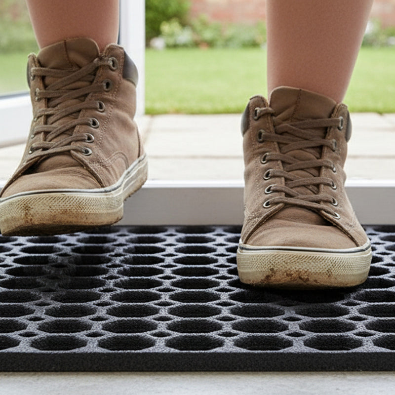 Honeycomb rubber boot scraper mat - UK conservatory