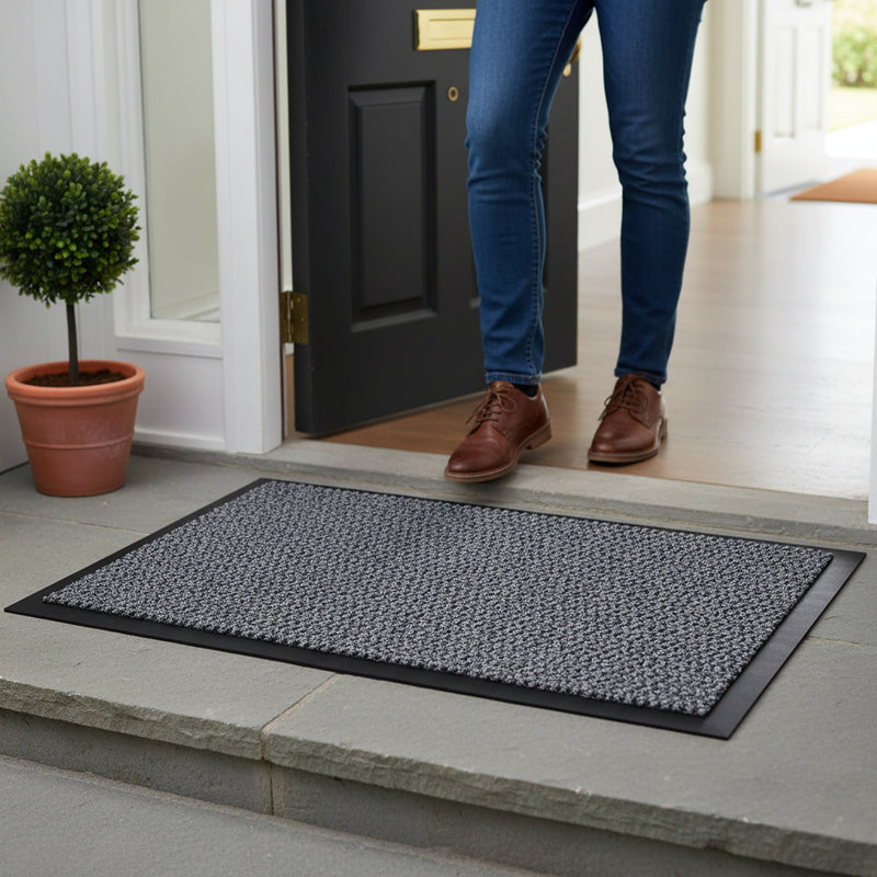 Silver Grey Barrier Mat - in use at UK home entrance