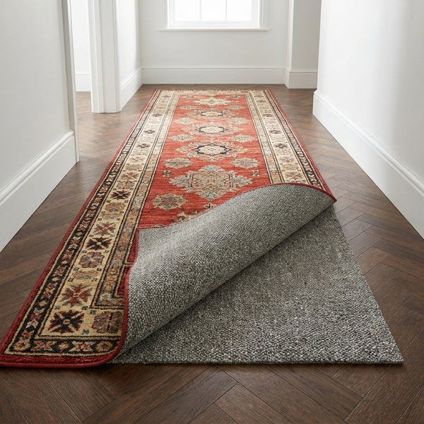 Anti-creep rug runner underlay - UK hallway wooden floor